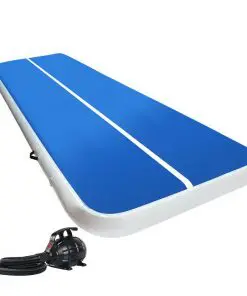 Everfit 4X2M Inflatable Air Track Mat 20CM Thick with Pump Tumbling Gymnastics Blue