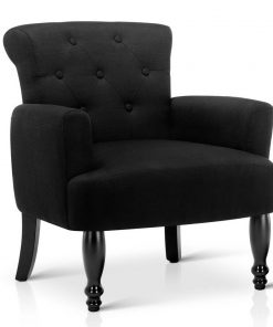 Artiss French Lorraine Chair Retro Wing - Black