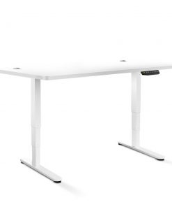 Electric Motorised Height Adjustable Standing Desk - White Frame with 160cm White Top