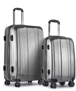 Wanderlite 2 Piece Lightweight Hard Suit Case Luggage Grey