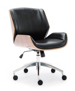 Wooden & PU Leather Office Chair Grosvenor Executive Chair - Walnut