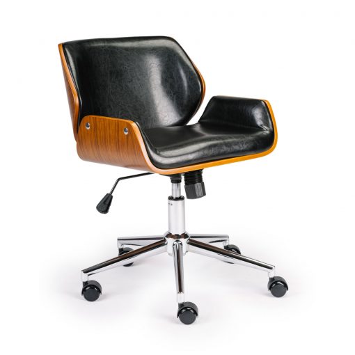 Wooden & PU Leather Office Chair Plaza Task Chair