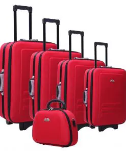5pc Suitcase Trolley Travel Bag Luggage Set RED