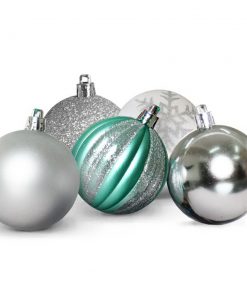 JingleJollys 50pcs Christmas Baubles Decorations Xmas Tree Ornament Party Silver