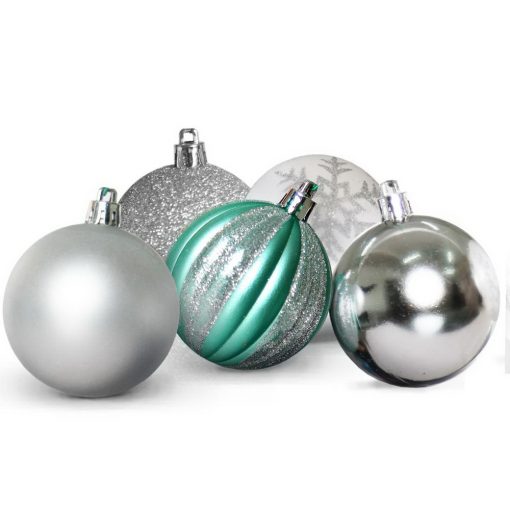 JingleJollys 50pcs Christmas Baubles Decorations Xmas Tree Ornament Party Silver