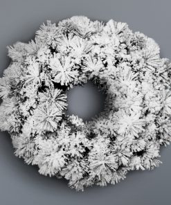 Jingle Jollys 60cm Christmas Snow Wreath Garland Window hanging Xmas Ornaments