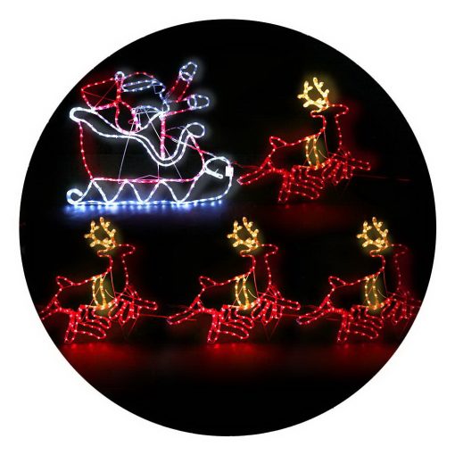 Jingle Jollys Christmas LED Motif Light Rope Santa Reindeer