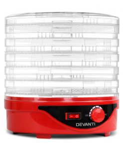 Devanti Food Dehydrator with 7 Trays - Red