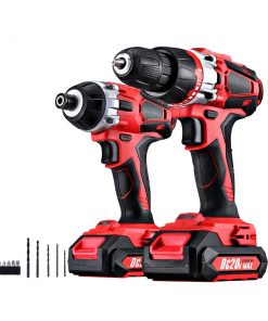 GIANTZ Cordless Impact Drill and Impact Driver 20V Lithium Drill Kit Charger