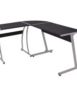 vidaXL Corner Desk L-Shaped Black