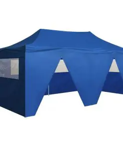 vidaXL Foldable Tent Pop-Up with 4 Side Walls 3×6 m Blue