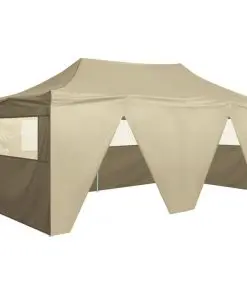 vidaXL Foldable Tent Pop-Up with 4 Side Walls 3×6 m Cream White