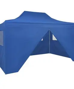 vidaXL Foldable Tent Pop-Up with 4 Side Walls 3×4.5 m Blue