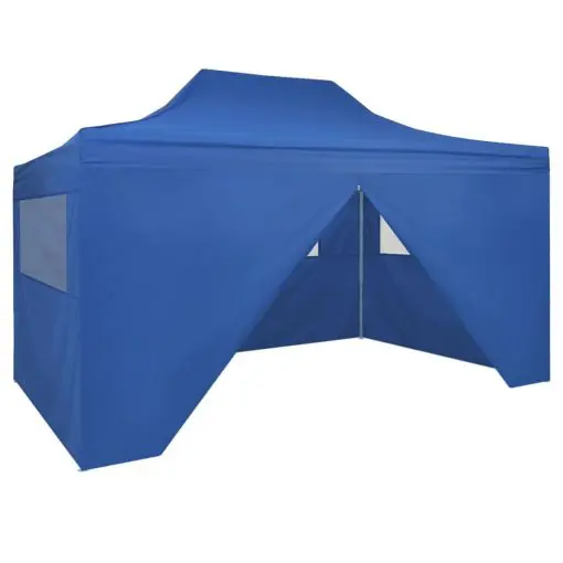 vidaXL Foldable Tent Pop-Up with 4 Side Walls 3×4.5 m Blue