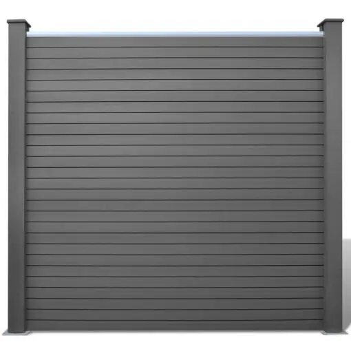 vidaXL Fence Panel with 2 Posts WPC 185×185 cm Grey