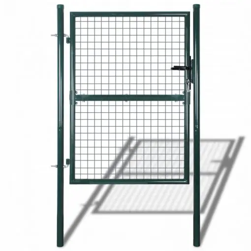 vidaXL Fence Gate Steel 100×250 cm Green