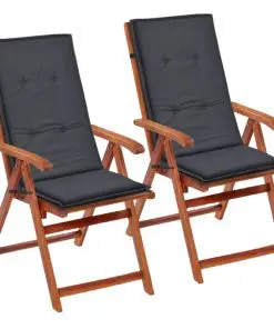 vidaXL Garden Chair Cushions 2 pcs Anthracite 120x50x3 cm