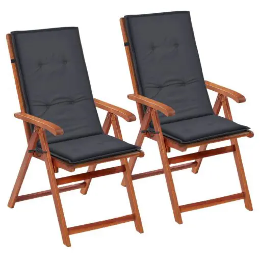 vidaXL Garden Chair Cushions 2 pcs Anthracite 120x50x3 cm