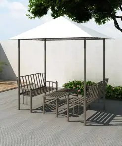 vidaXL Garden Pavilion with Table and Benches 2.5×1.5×2.4 m