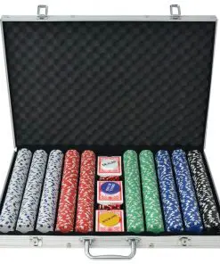 vidaXL Poker Set with 1000 Chips Aluminium