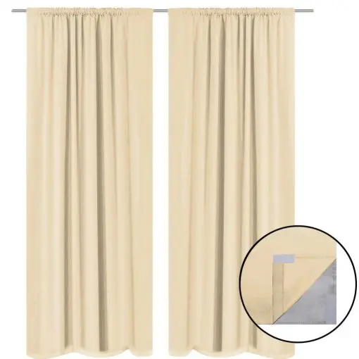 vidaXL Blackout Curtains 2 pcs Double Layer 140×245 cm Beige