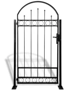 vidaXL Fence Gate with Arched Top and 2 Posts 100×200 cm