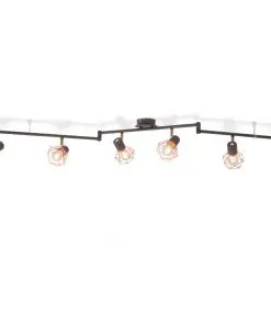 vidaXL Ceiling Lamp with 6 Spotlights E14 Black and Copper