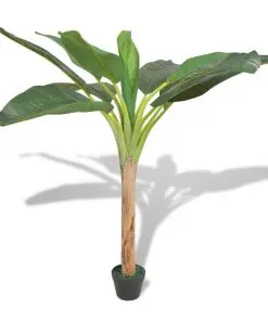 vidaXL Artificial Banana Tree Plant with Pot 150 cm Green