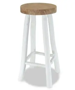 vidaXL Bar Stool Solid Teak Wood