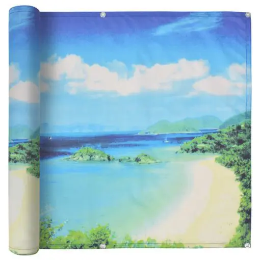 vidaXL Balcony Screen Oxford Fabric 90×400 cm Lake View Print