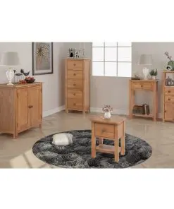 vidaXL Five Piece Living Room Furniture Set Solid Oak