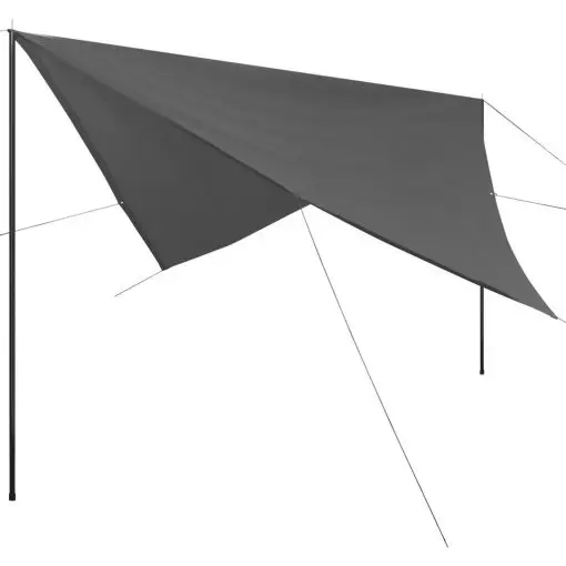 vidaXL Sunshade Tarp with Poles HDPE Square 3×3 m Anthracite