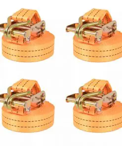 vidaXL Ratchet Tie Down Straps 4 pcs 1 Tonnes 6mx38mm Orange
