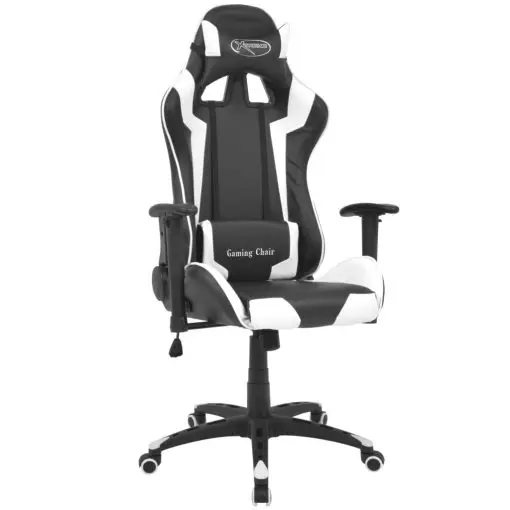 vidaXL Reclining Office Racing Chair Artificial Leather White