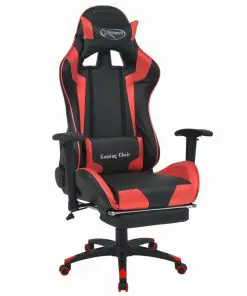 vidaXL Reclining Office Racing Chair with Footrest Red