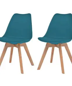 vidaXL Dining Chairs 2 pcs Turquoise Faux Leather