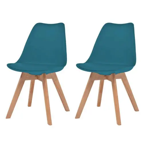 vidaXL Dining Chairs 2 pcs Turquoise Faux Leather