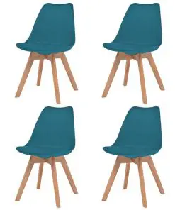vidaXL Dining Chairs 4 pcs Turquoise Faux Leather