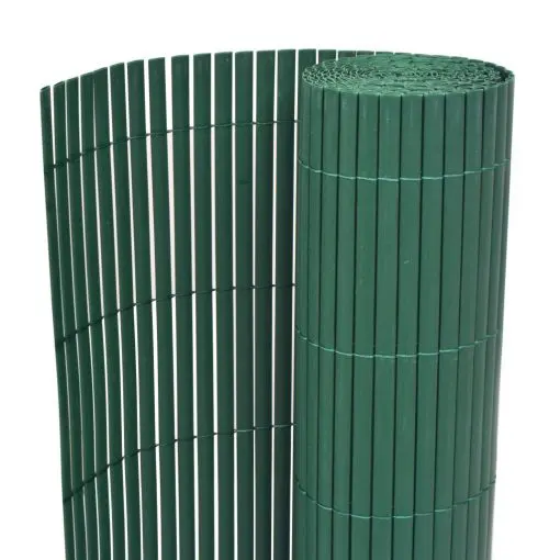 vidaXL Double-Sided Garden Fence PVC 150×500 cm Green
