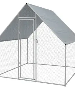vidaXL Outdoor Chicken Cage Galvanised Steel 2x2x2 m