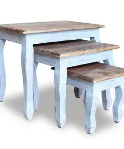 vidaXL Nesting Table Set 3 Pieces Solid Reclaimed Wood