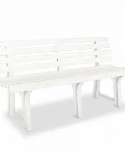 vidaXL Garden Bench 145,5 cm Plastic White