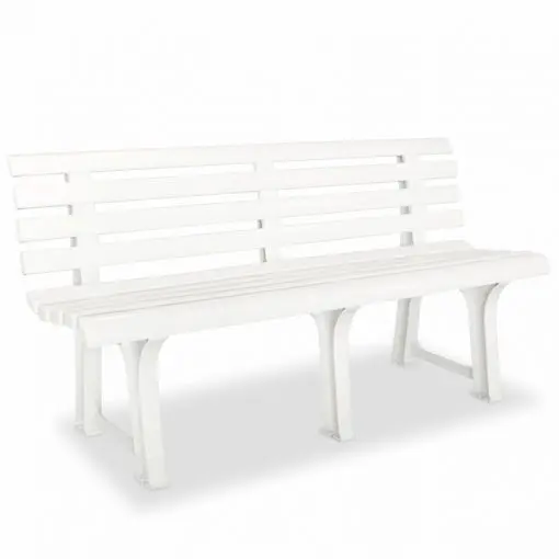 vidaXL Garden Bench 145,5 cm Plastic White