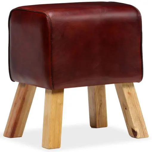 vidaXL Bench Genuine Leather Brown 40x30x45 cm