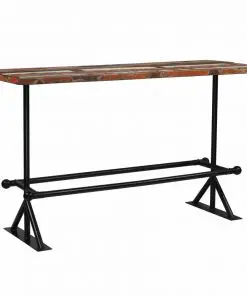 vidaXL Bar Table Solid Reclaimed Wood Multicolour 180x70x107 cm