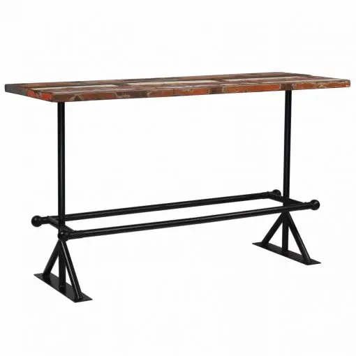 vidaXL Bar Table Solid Reclaimed Wood Multicolour 180x70x107 cm