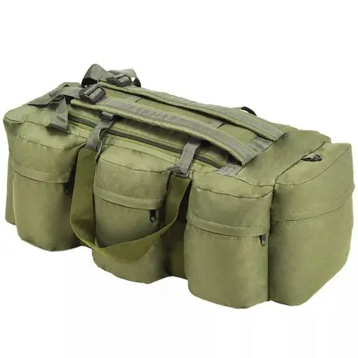 vidaXL 3-in-1 Army-Style Duffel Bag 120 L Olive Green
