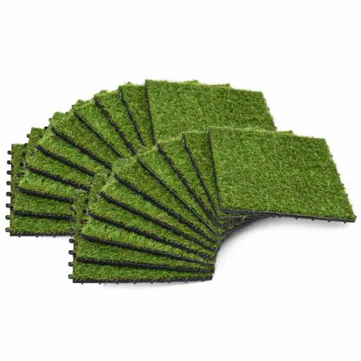 vidaXL Artificial Grass Tiles 20 pcs 30×30 cm Green