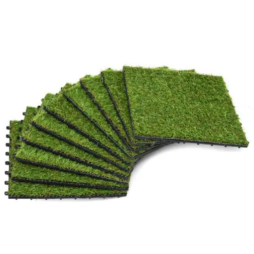 vidaXL Artificial Grass Tiles 10 pcs 30×30 cm Green