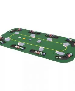 vidaXL 8-Player Folding Poker Tabletop 4 Fold Rectangular Green